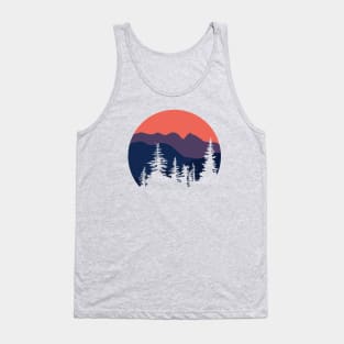 Mountain Sunset Orange Hues Tank Top